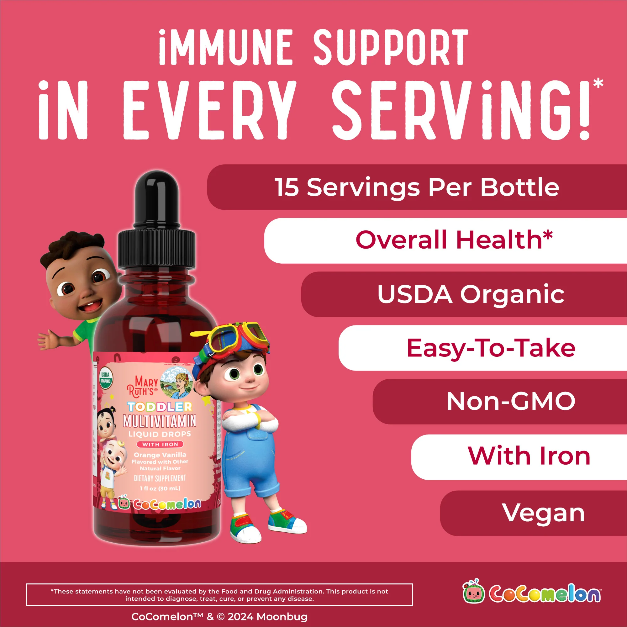 CoComelon Organic Toddler Multivitamin with Iron Liquid Drops - Image 10